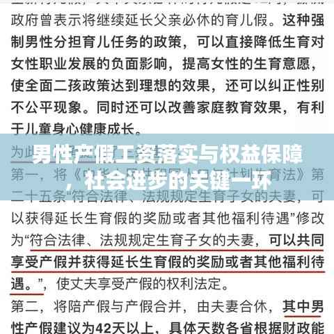 男性产假工资落实与权益保障,社会进步的关键一环