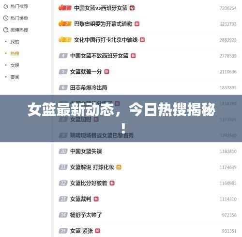 女篮最新动态，今日热搜揭秘！