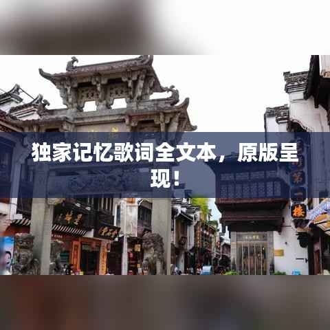 独家记忆歌词全文本,原版呈现!