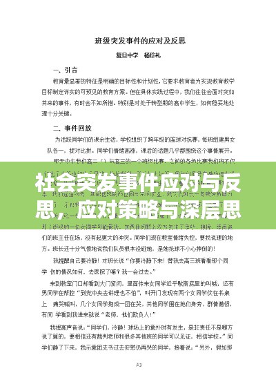 社会突发事件应对与反思,应对策略与深层思考